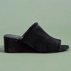 Jeffrey Campbell Black Velvet Wedge Sandals